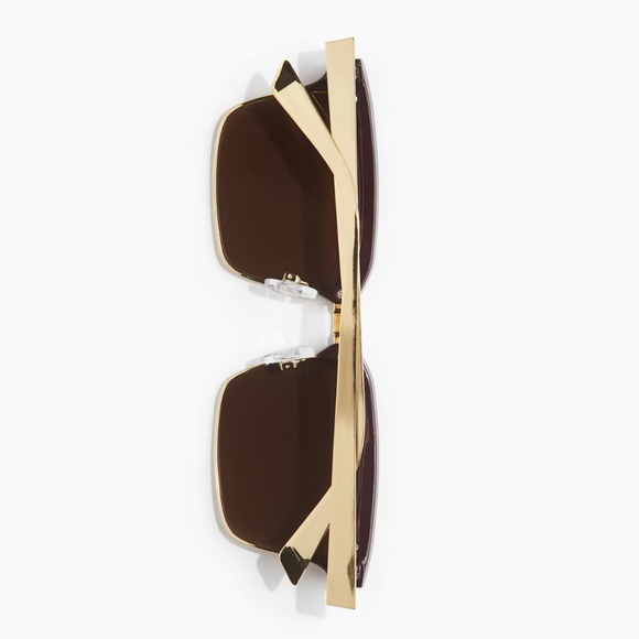 H&M Burgundy & Gold Rectangular Sunglasses main image 4